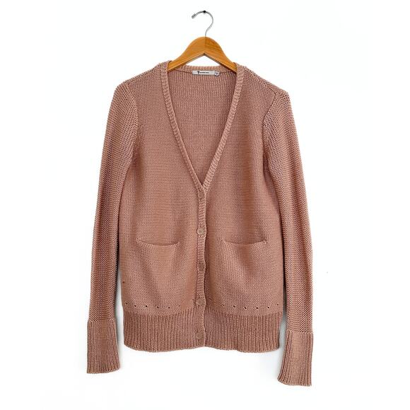 T by Alexander Wang Sweaters - *SOLD* Brown Cotton Grandpa Light Academia Cardigan medium